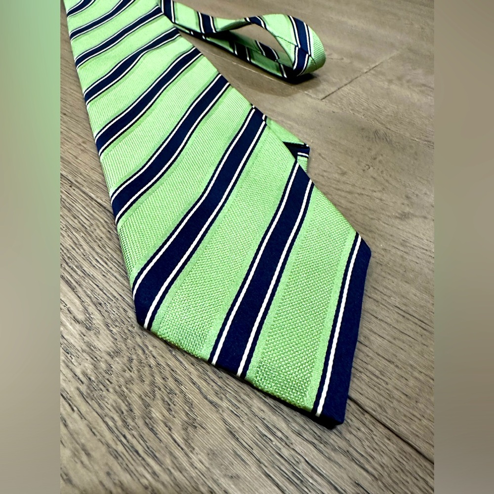 Ermenegildo Zegna green purple tie 100% silk